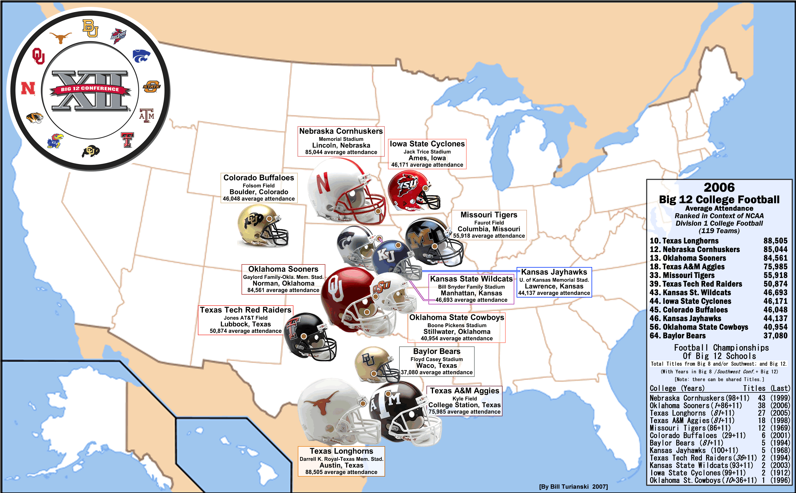 big 12 conference teams map