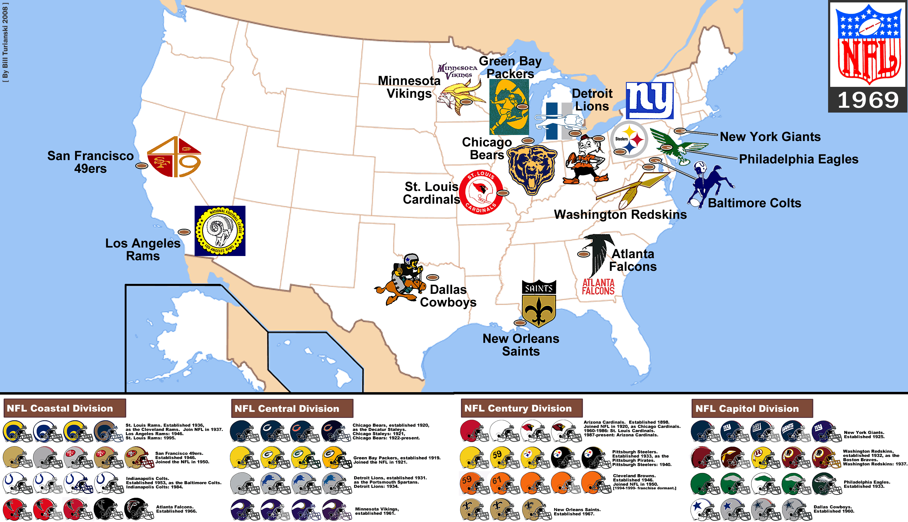 The NFL, 1969-Map. « billsportsmaps.com