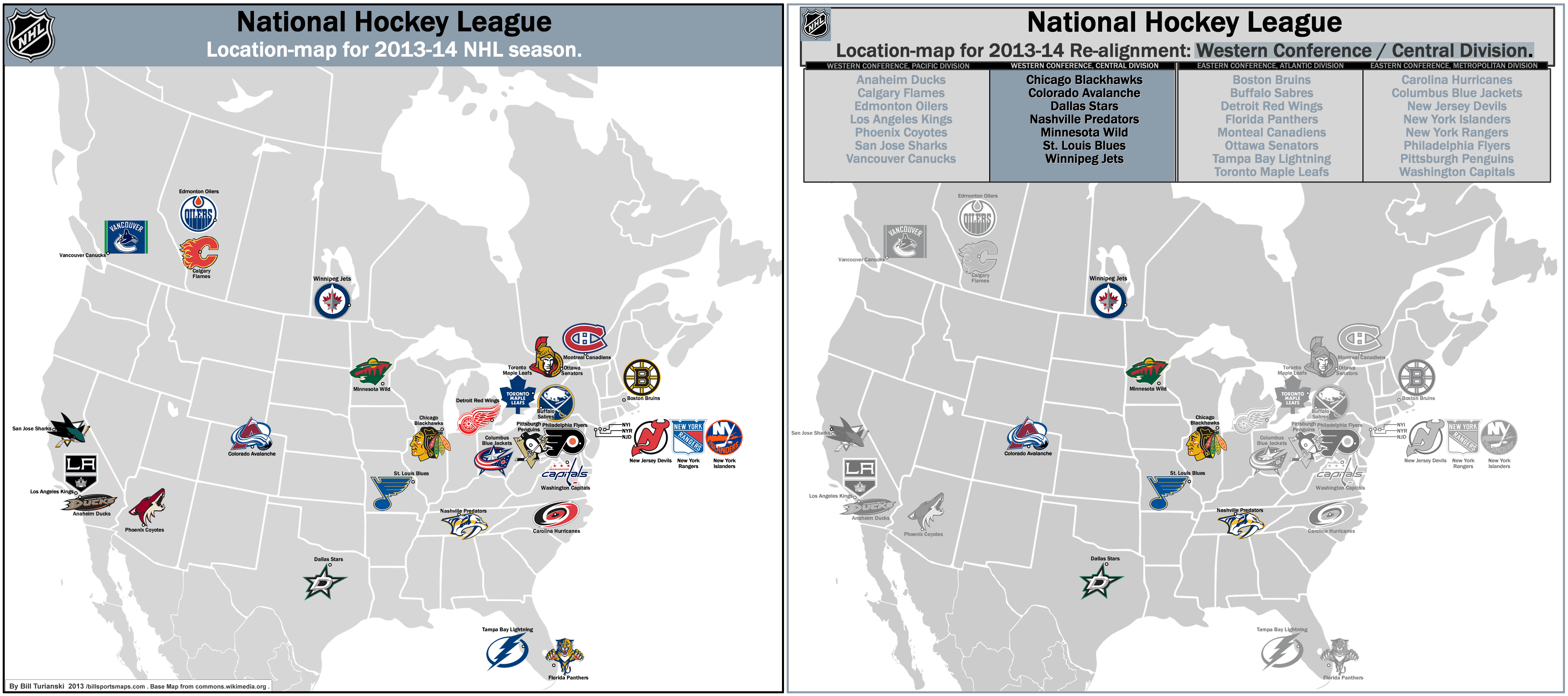 Nhl Alignment Map Cropped Four Division Plan With Phoenix Quebec Markham  Screw Florida Teams
